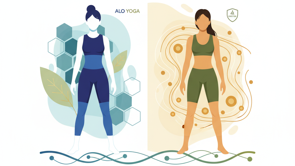 Illustration for Alo Yoga vs. Bonta Apparel: Non-Toxic OEKO-TEX Fabric Comparison for Skin Health