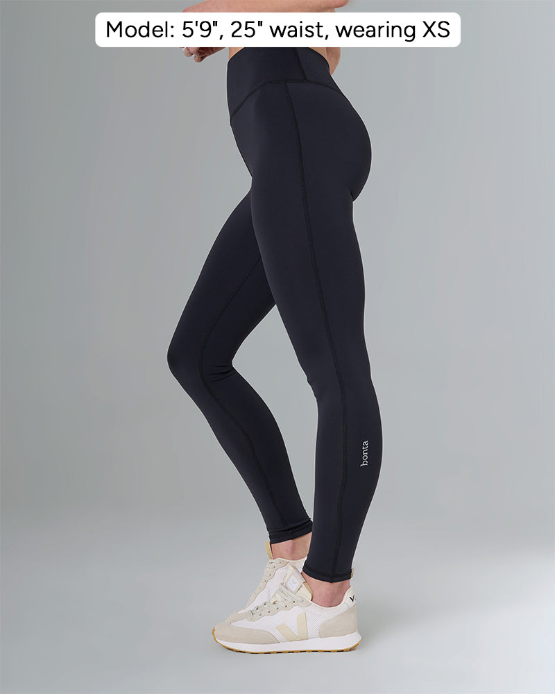 ROMA in color Black, side view, Model: 5'9", 25" waist, wearing XS