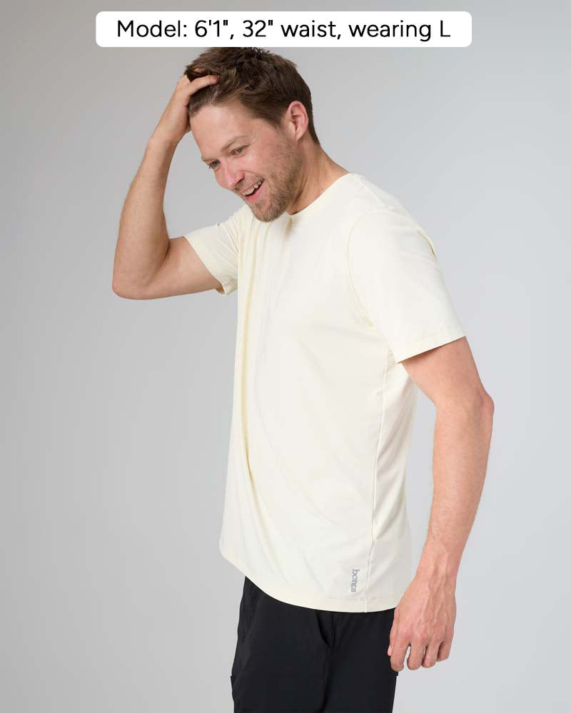 SORRENTO in color Avorio, side view, Model: 6'1", 32" waist, wearing L