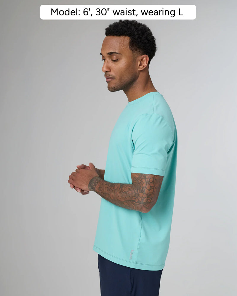 SORRENTO in color Terme, side view, Model: 6', 30" waist, wearing L