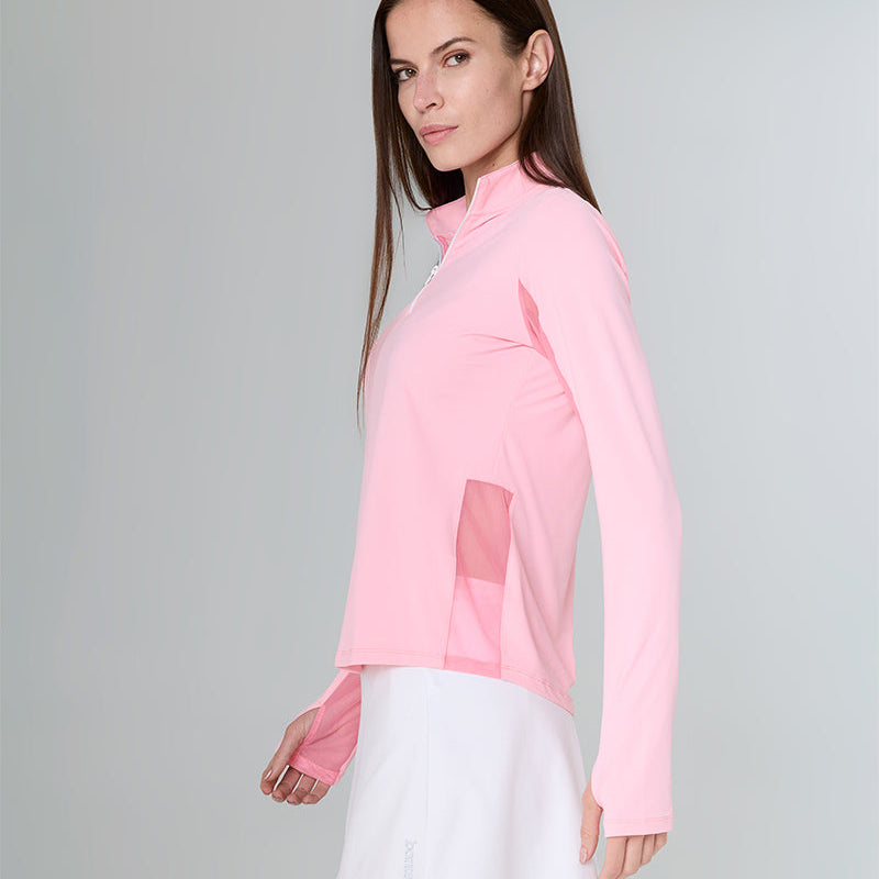 COMO in color Rabbit, side view, Model: 5'9", 25" waist, wearing S