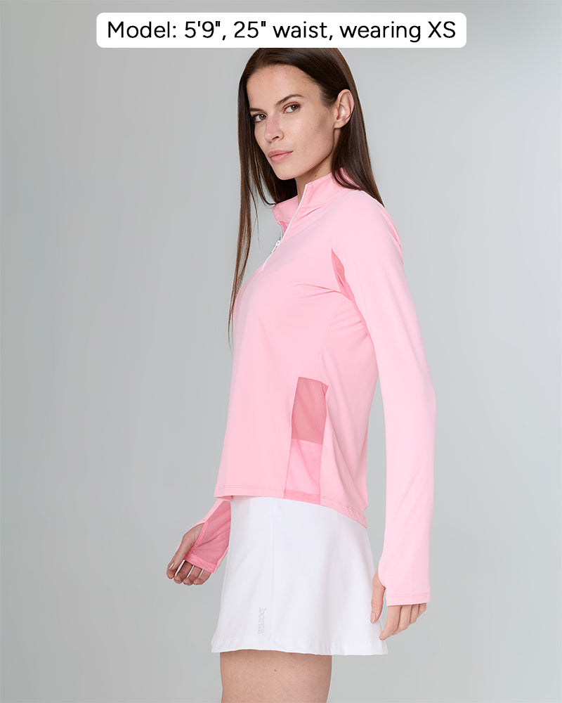 COMO in color Rabbit, side view, Model: 5'9", 25" waist, wearing S