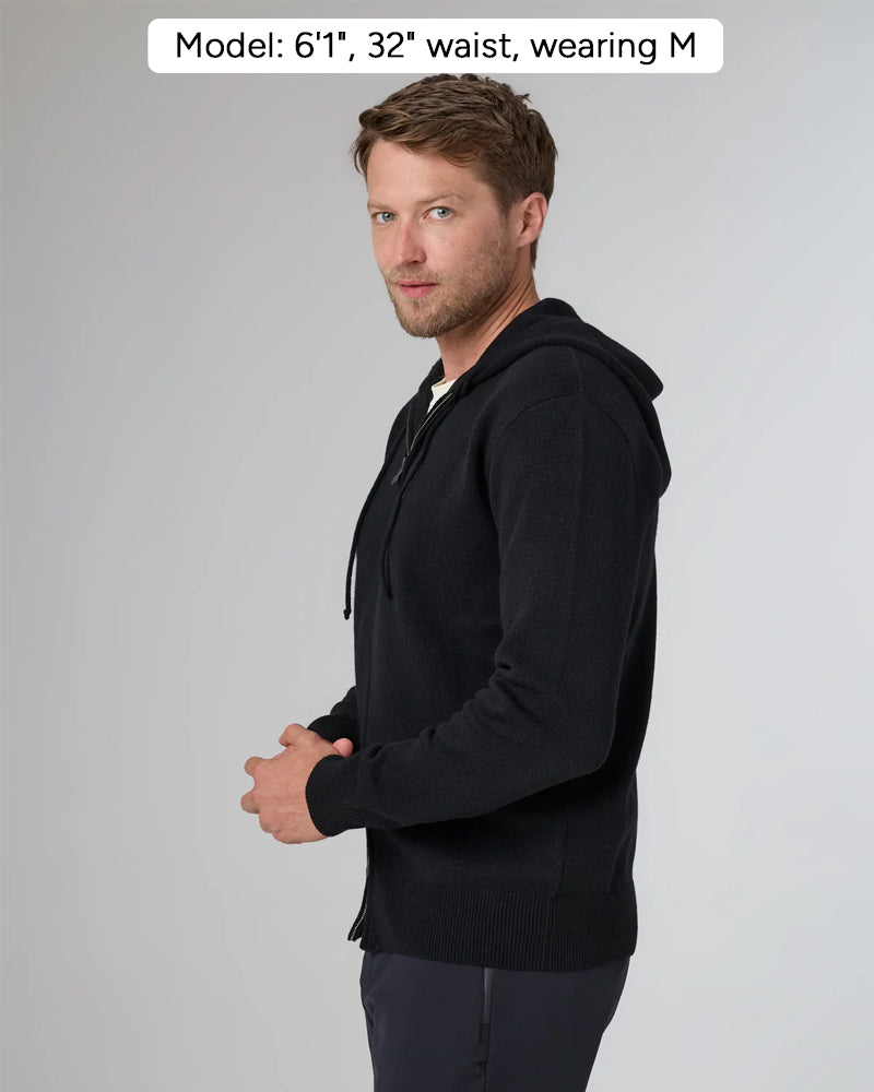 BELLAGIO in color Nero, side view, Model: 6'1", 32: waist, wearing M