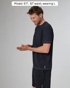 SORRENTO in color Nero, side view, Model: 6'1", 32" waist, wearing L