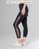 CATANIA in color Black, side detail, Model: 5'9", 25" waist, wearing XS