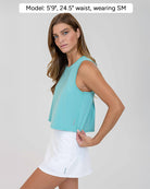 Milano in color Terme, Side view, Model is 5'9", 24.5" waist, wearing SM